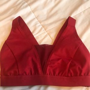 Women’s red sports bra